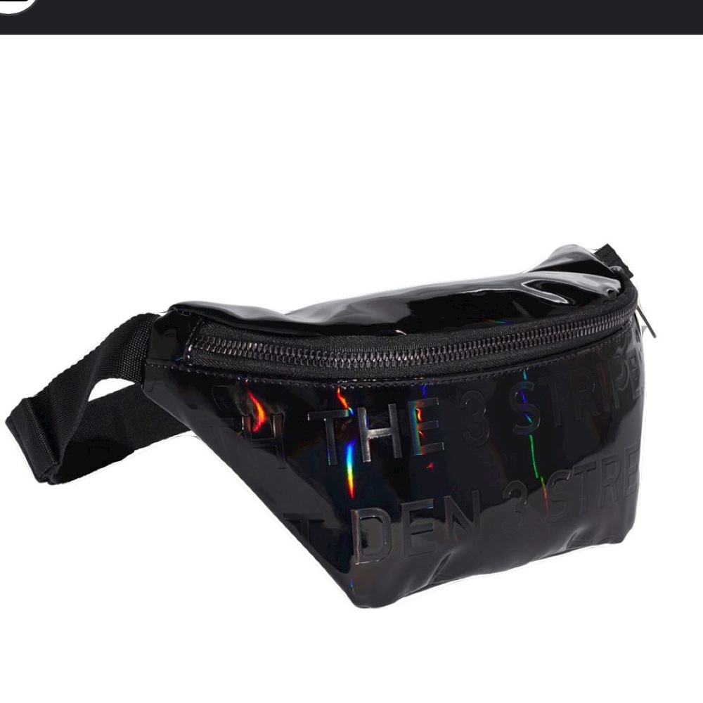 Black Iridescent Adidas Waist Bag